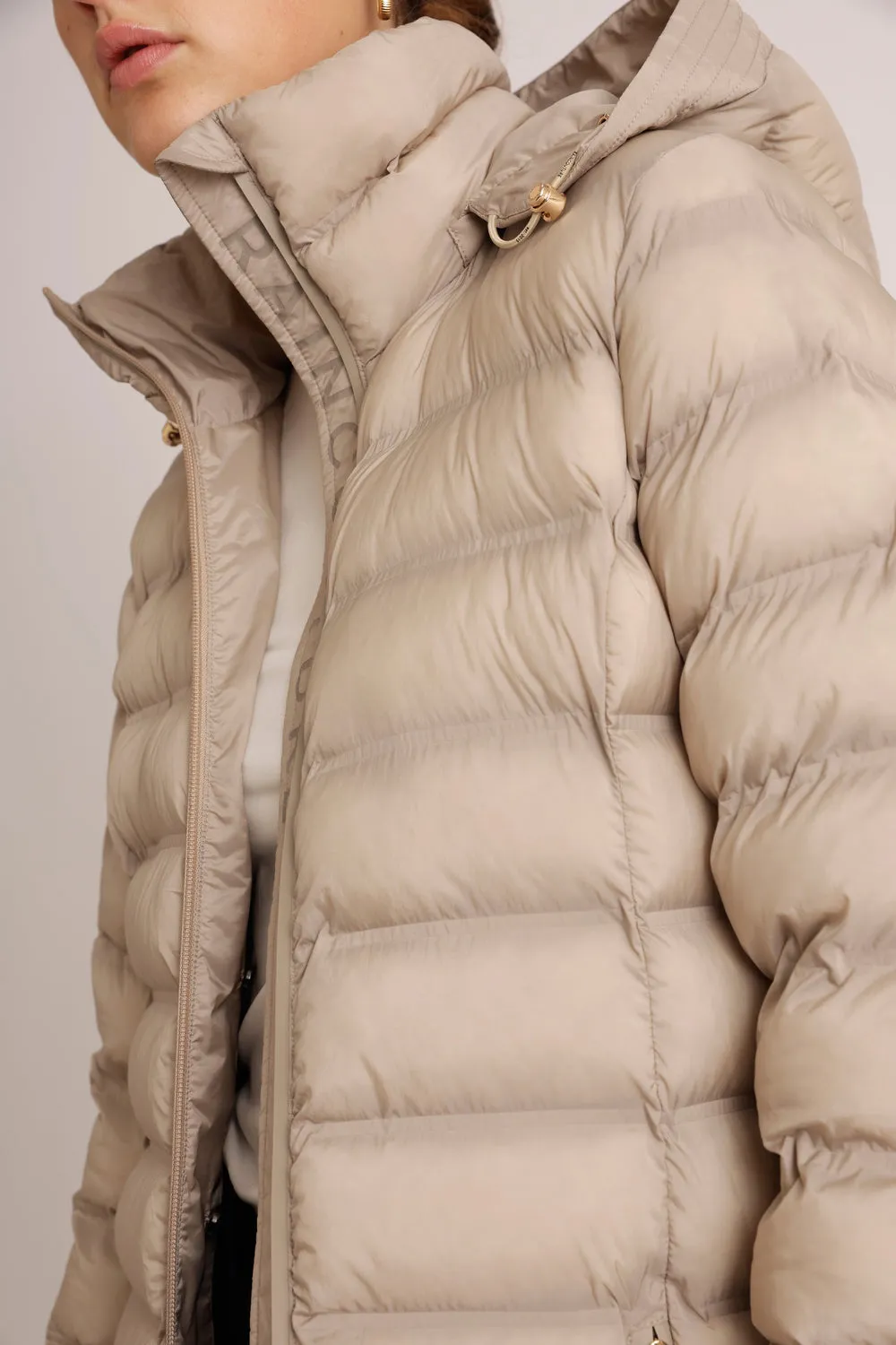 Maxi Waterproof Puffer Jacket  - Beige