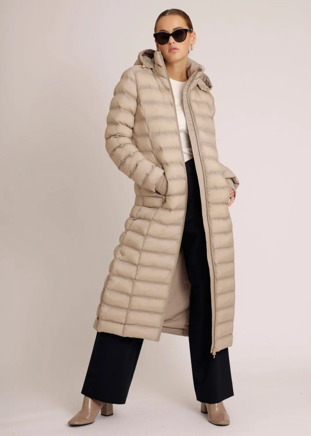 Maxi Waterproof Puffer Jacket  - Beige