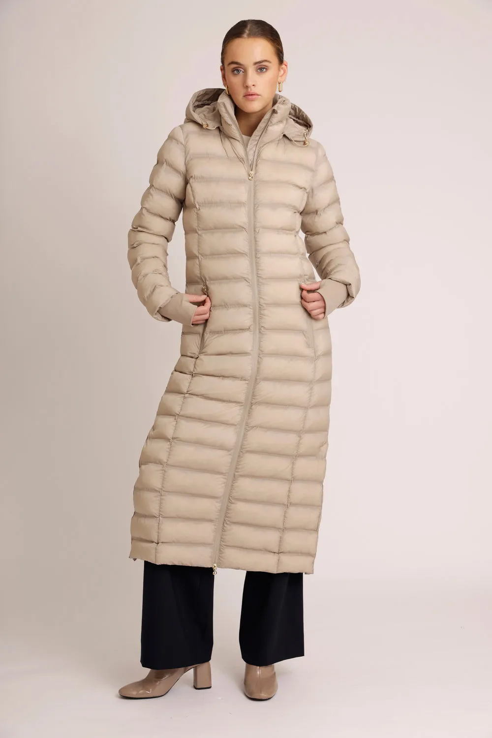 Maxi Waterproof Puffer Jacket  - Beige