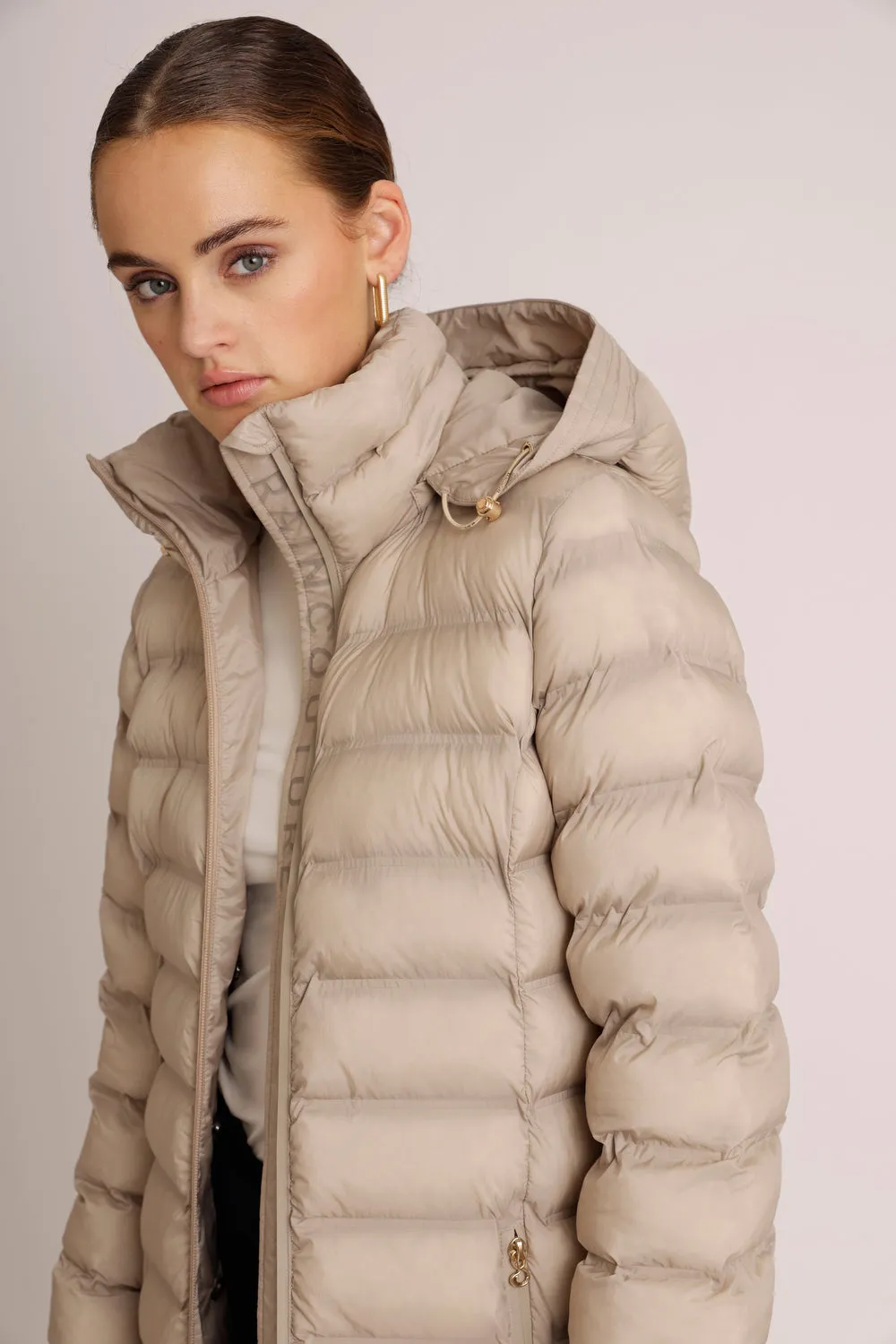 Maxi Waterproof Puffer Jacket  - Beige