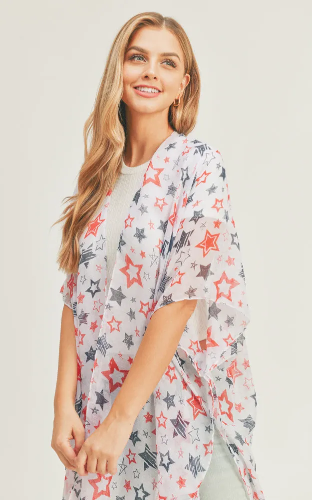 MS0275 Star Pattern Theme Cover-up Kimono
