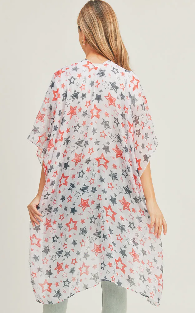 MS0275 Star Pattern Theme Cover-up Kimono
