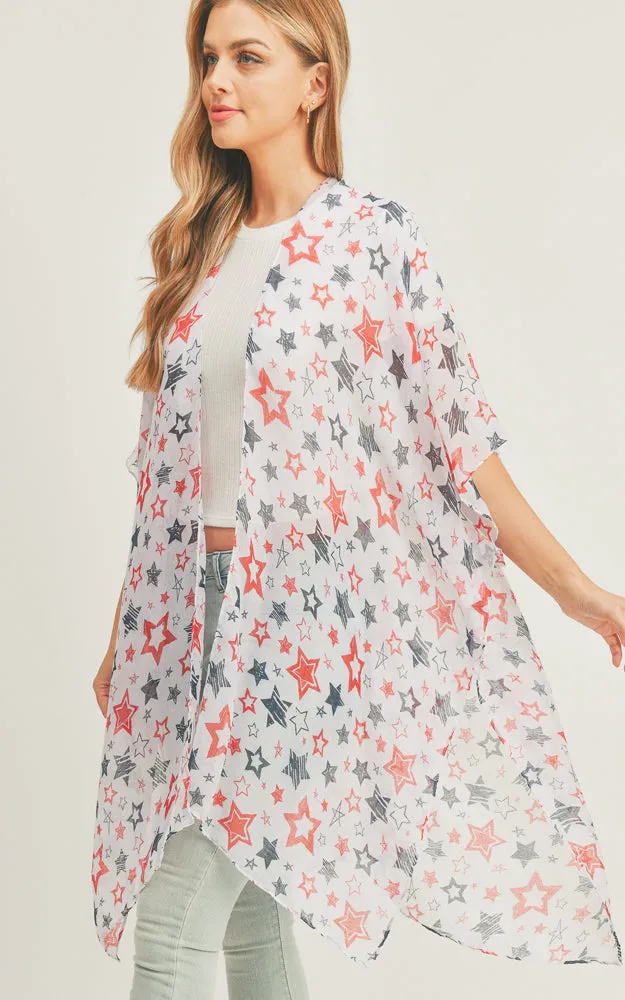 MS0275 Star Pattern Theme Cover-up Kimono