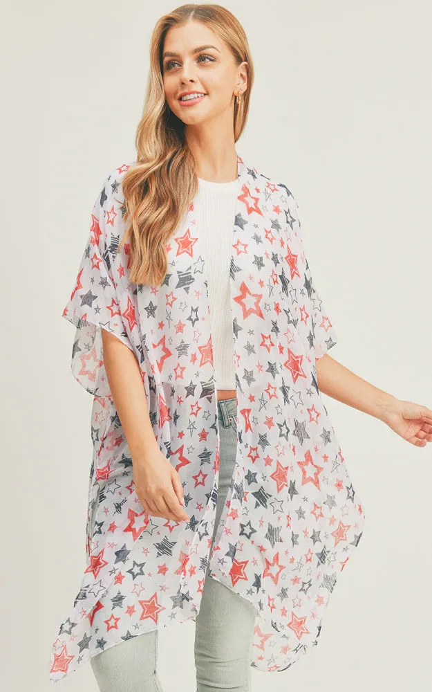 MS0275 Star Pattern Theme Cover-up Kimono