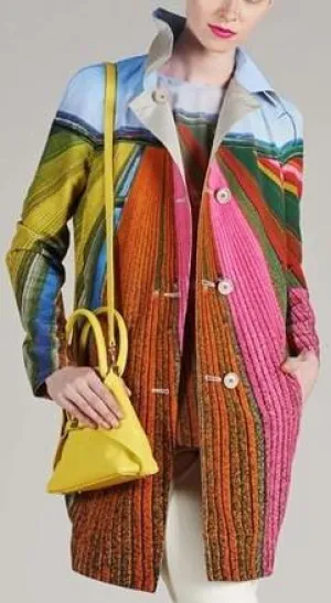 Multi Colored Scenic Printed Coat