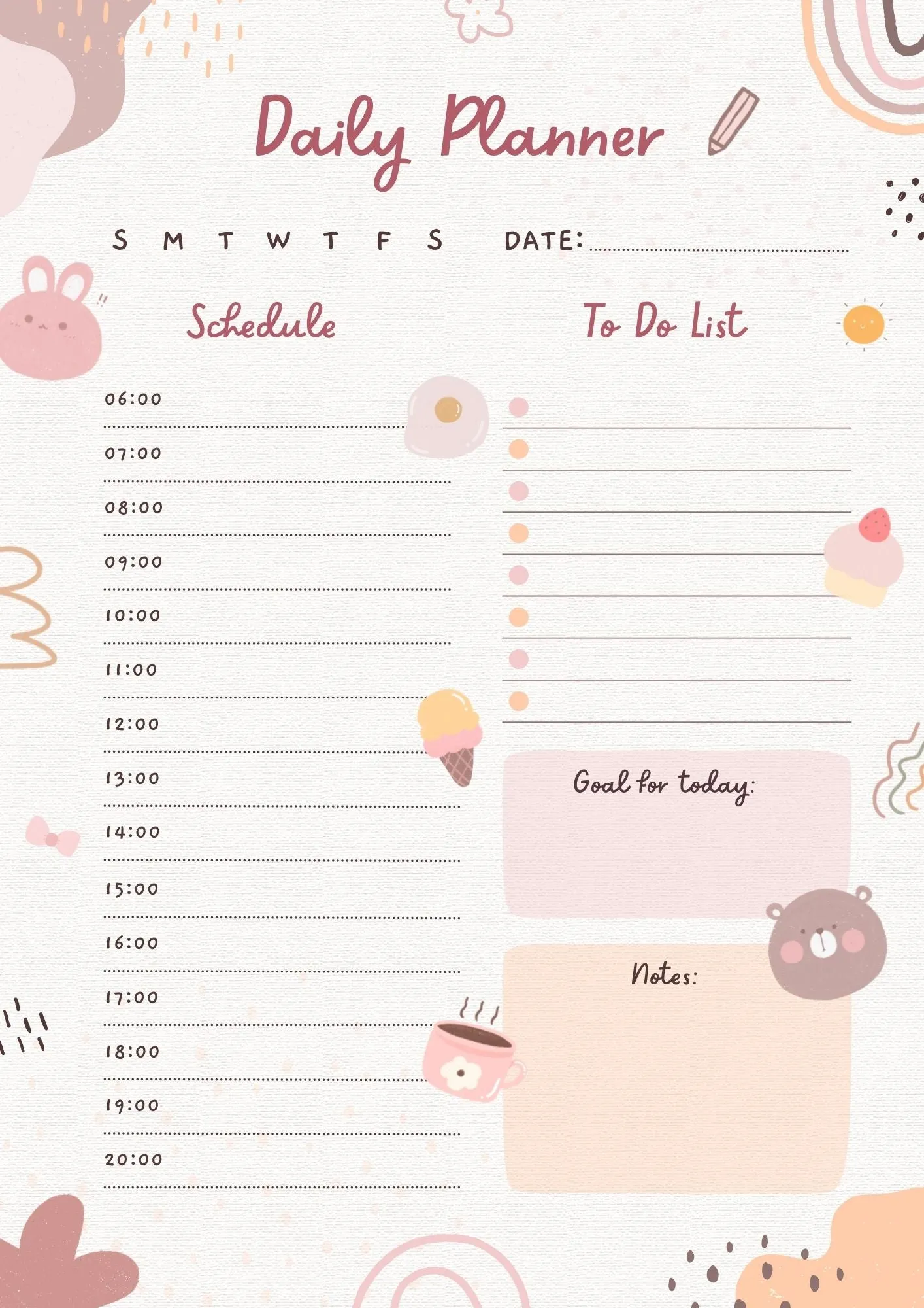 My Daily Planner Appointment Book - pdf printout (DIGITAL DOWNLOAD ONLY)