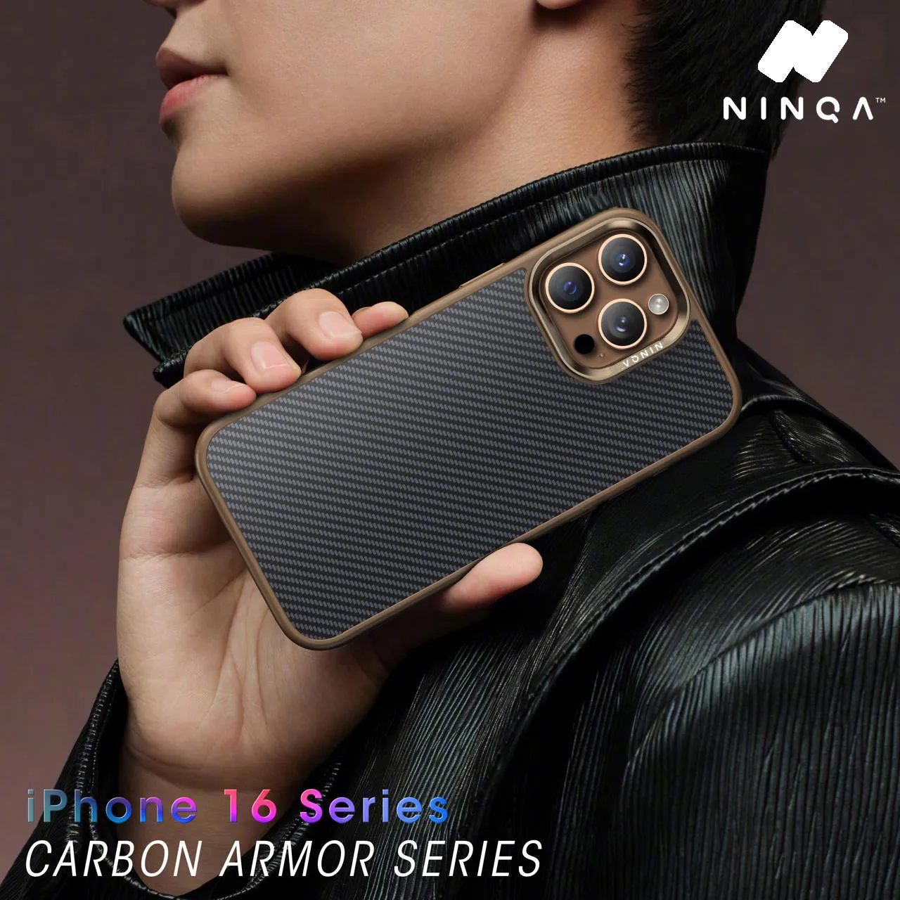 NINQA Carbon  ArmorPro Case built with Kevlar® 600D for iPhone 16 Pro Max
