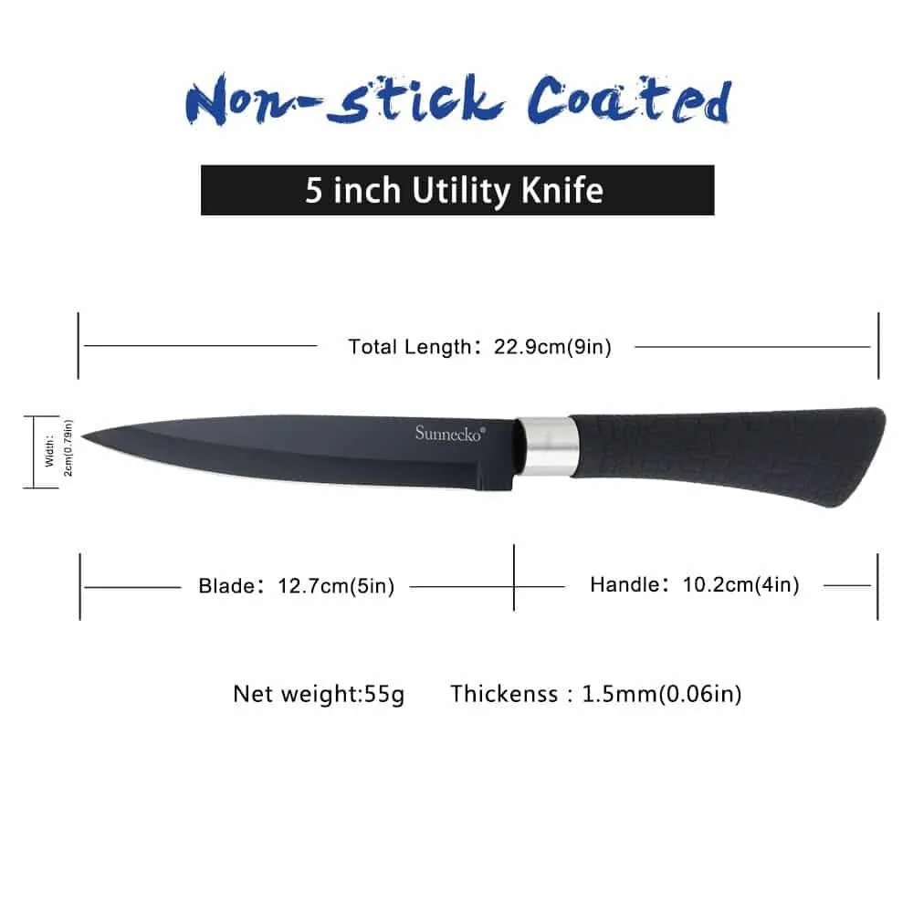 Non Stick Kitchen Knives Set