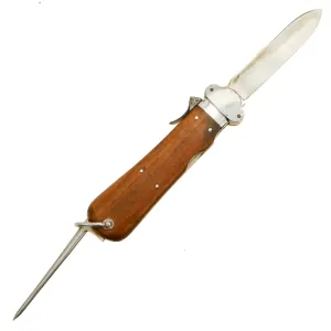 Original German WWII Early Luftwaffe Gravity Knife by Paul Weyersberg & Co. of Solingen with Waffen Proof - Mint Blade