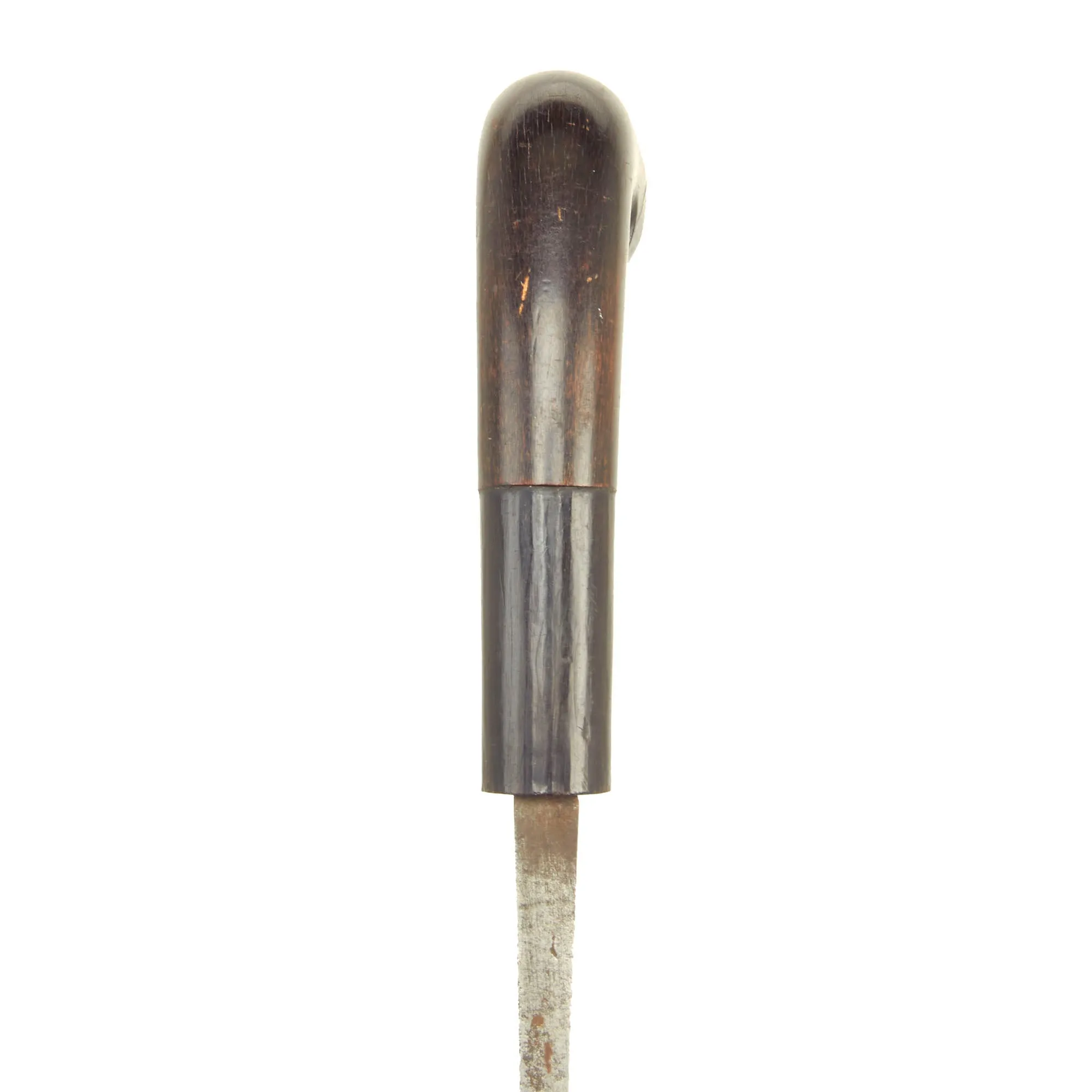 Original Late 18th Century Indonesian Parang Knife With Silver Mounted Wood Scabbard