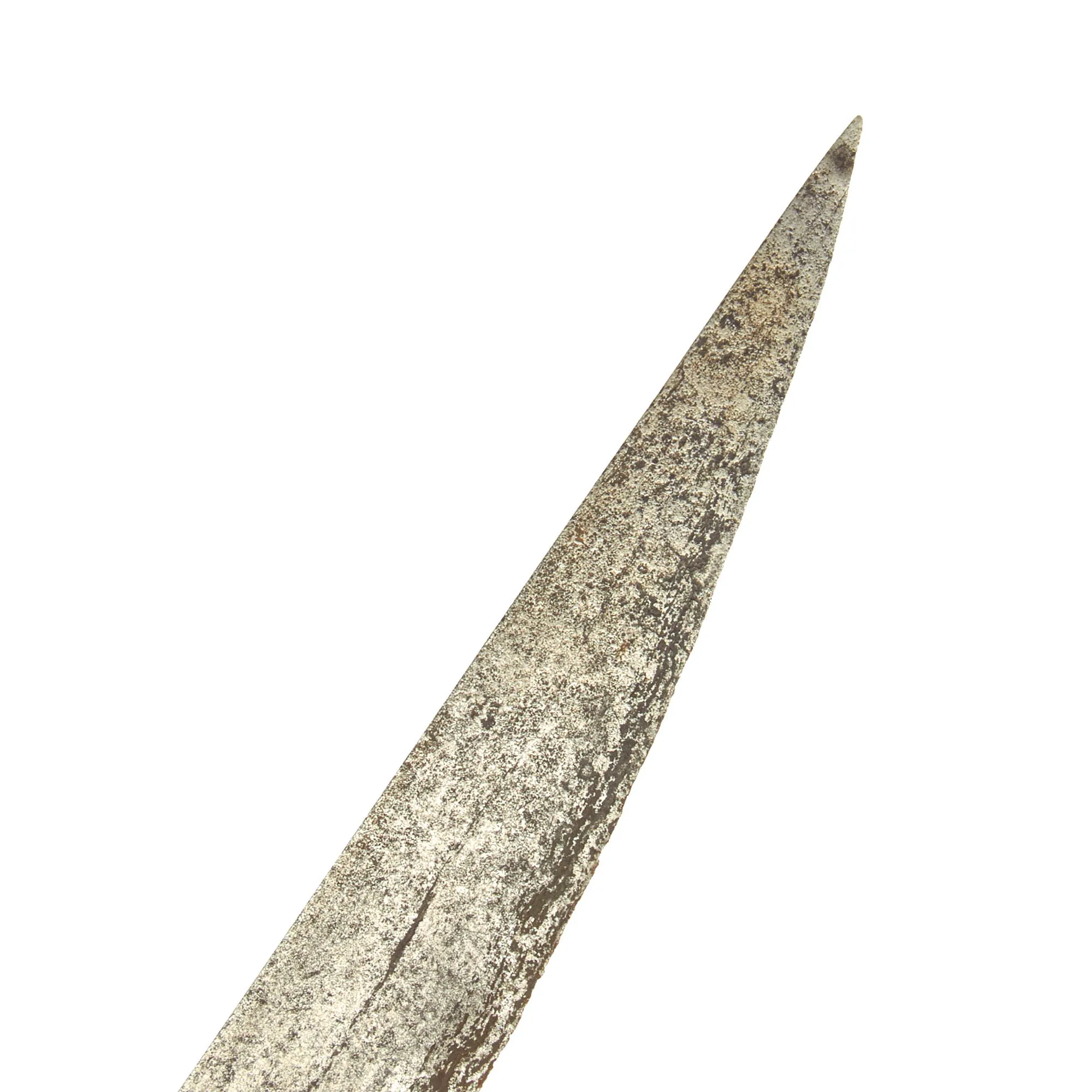 Original Late 18th Century Indonesian Parang Knife With Silver Mounted Wood Scabbard