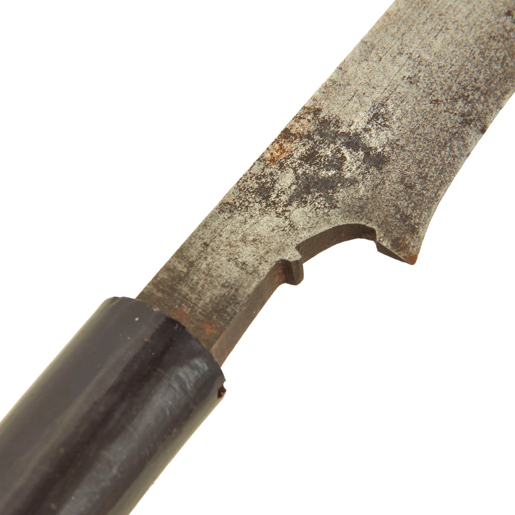 Original Late 18th Century Indonesian Parang Knife With Silver Mounted Wood Scabbard