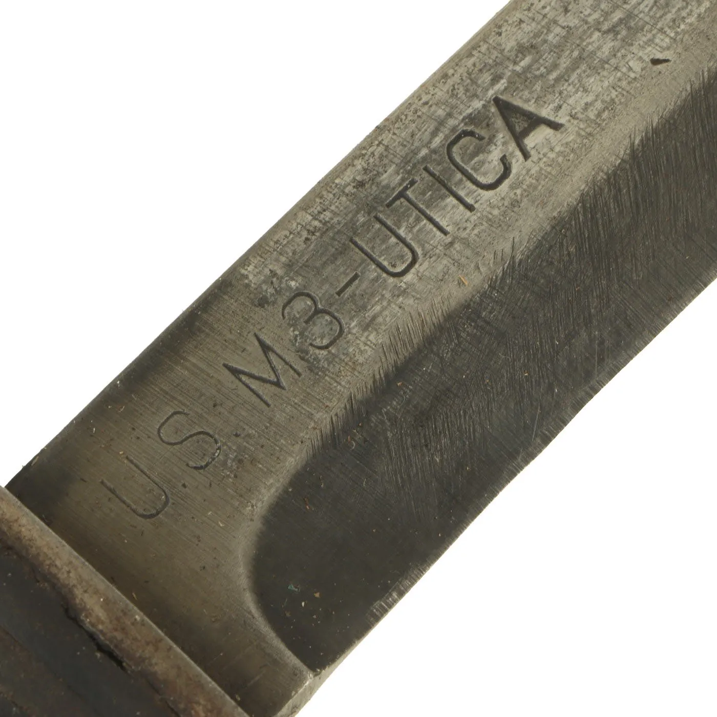 Original U.S. WWII Blade Marked M3 Fighting Knife by UTICA Cutlery Co. with M8 Scabbard