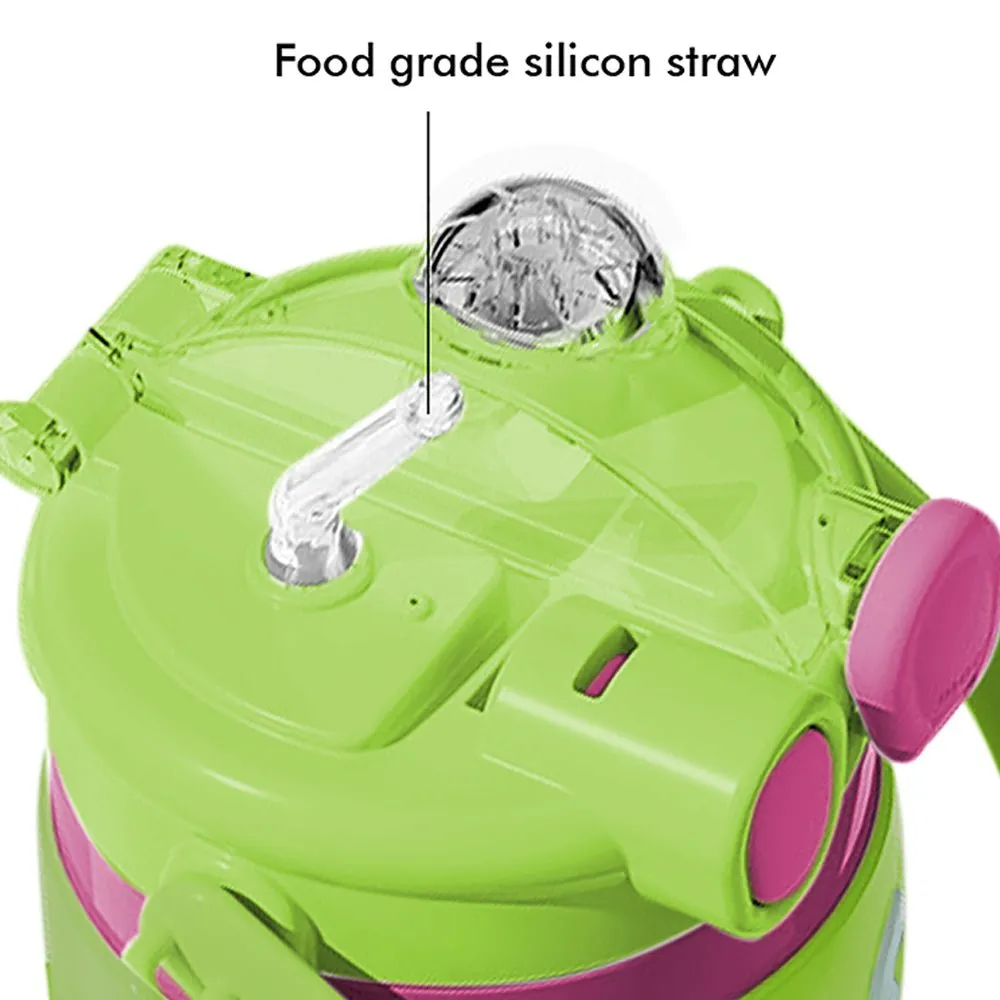 Pink & Green 2 way Lid Style Moco Kids Water, 600 ml