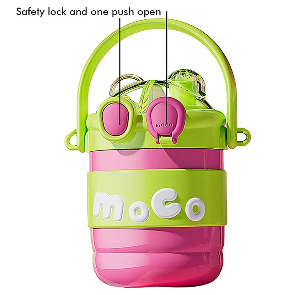 Pink & Green 2 way Lid Style Moco Kids Water, 600 ml