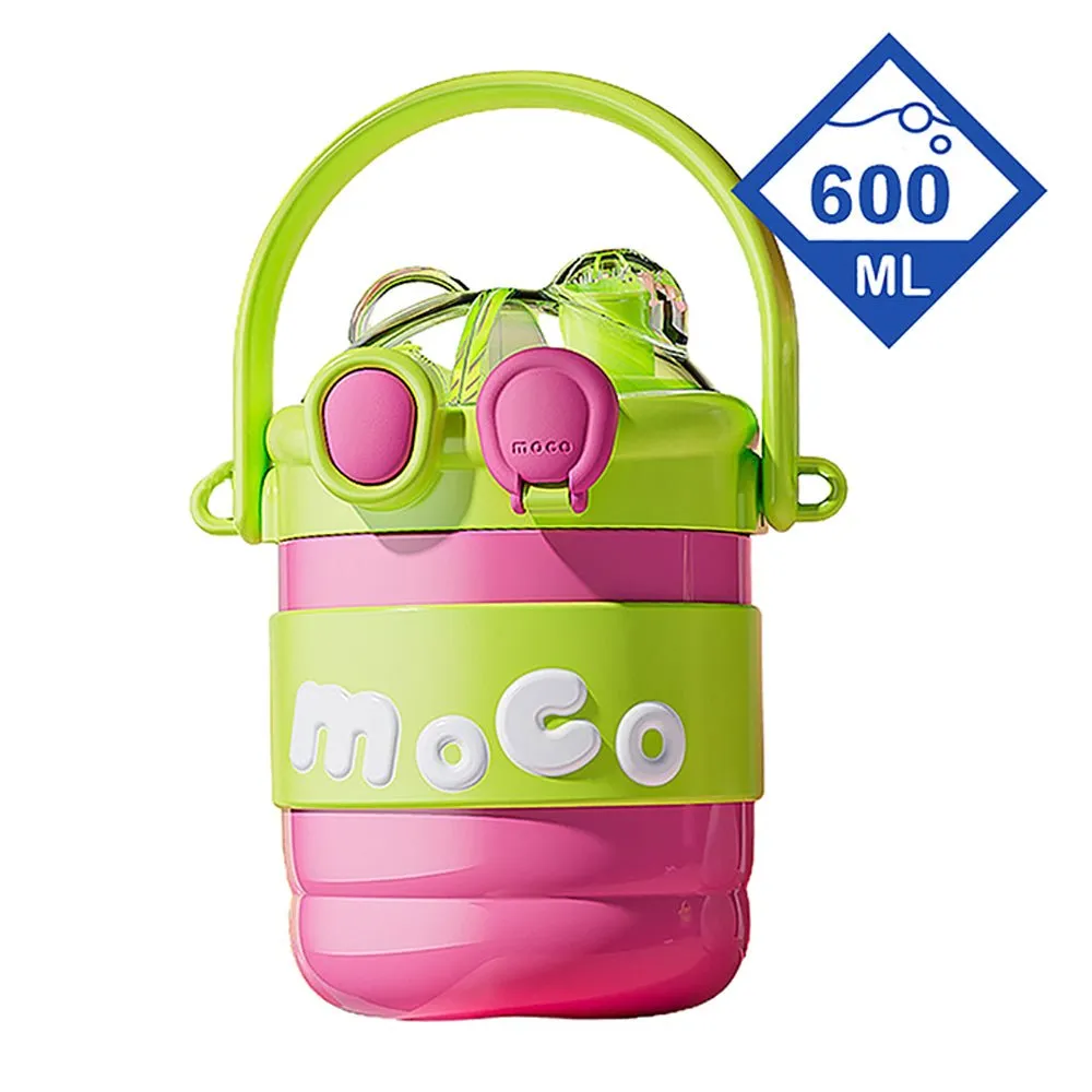 Pink & Green 2 way Lid Style Moco Kids Water, 600 ml