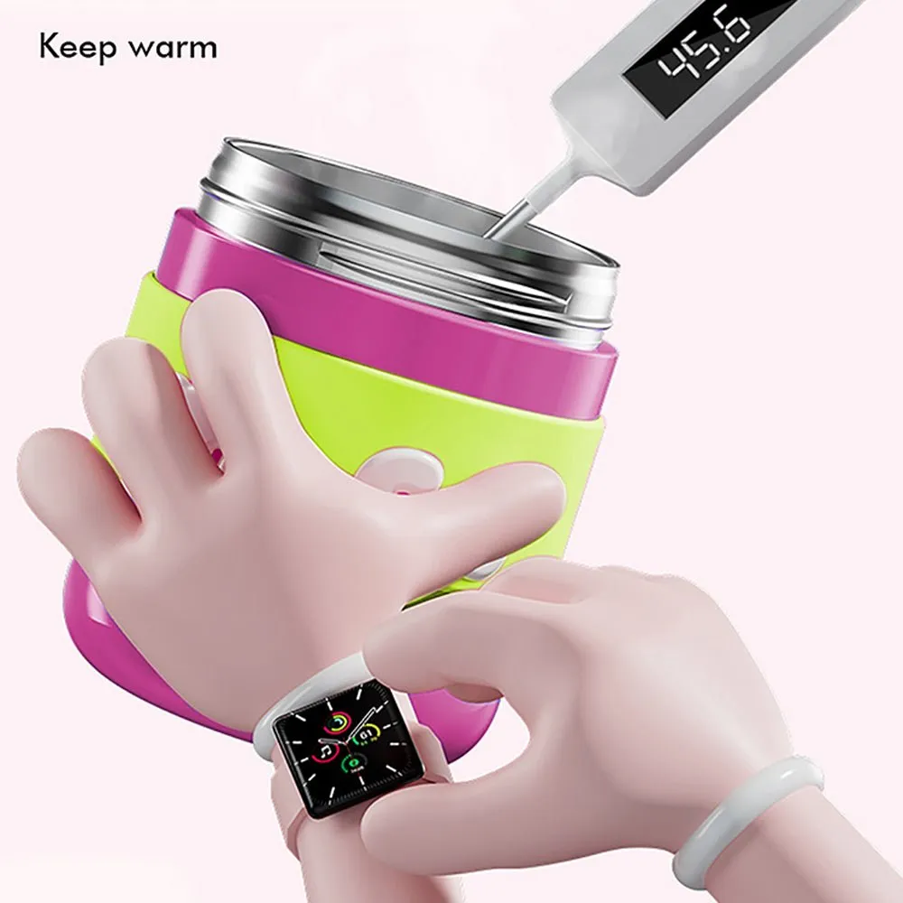Pink & Green 2 way Lid Style Moco Kids Water, 600 ml