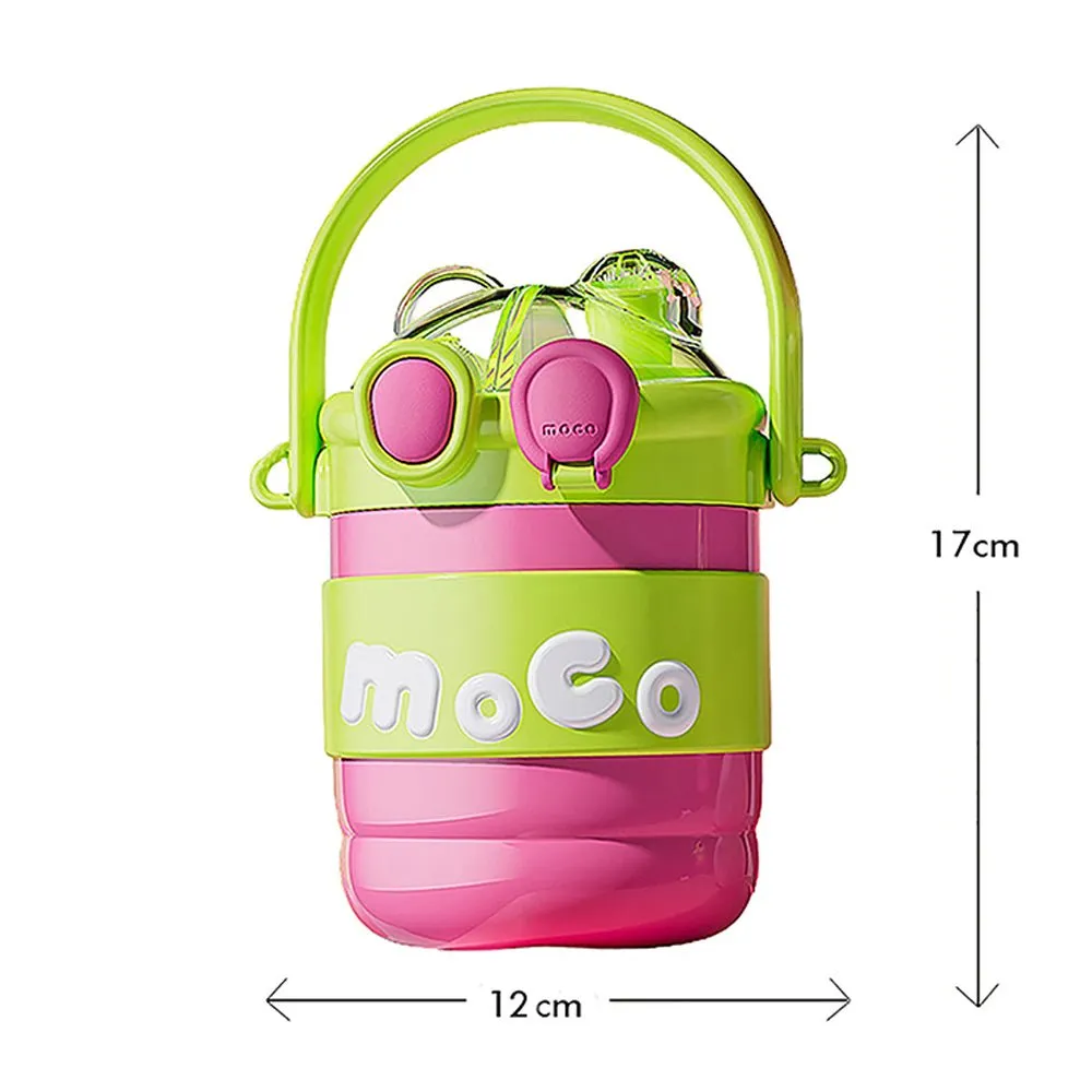 Pink & Green 2 way Lid Style Moco Kids Water, 600 ml