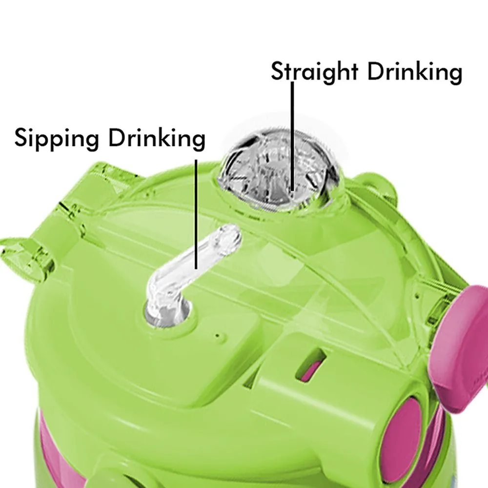 Pink & Green 2 way Lid Style Moco Kids Water, 600 ml