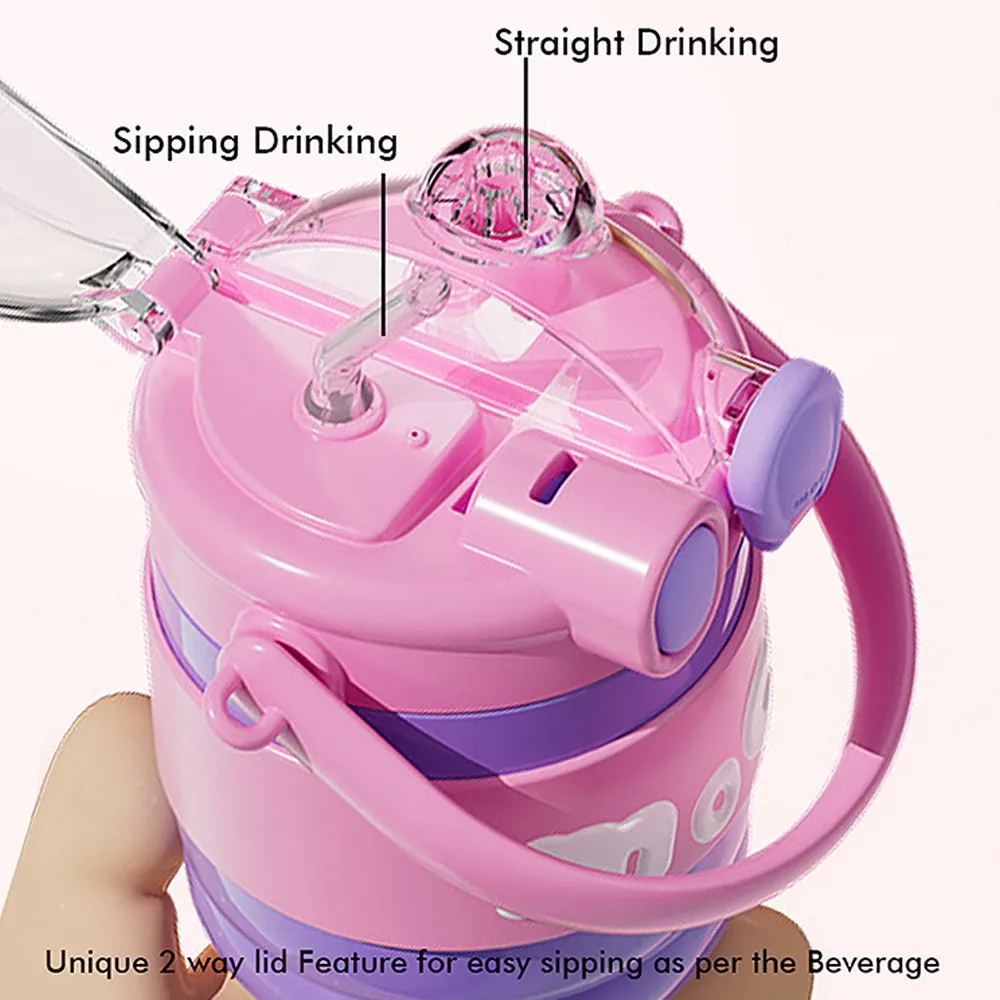 Purple & Pink 2 way Lid Style Moco Kids Water, 600 ml