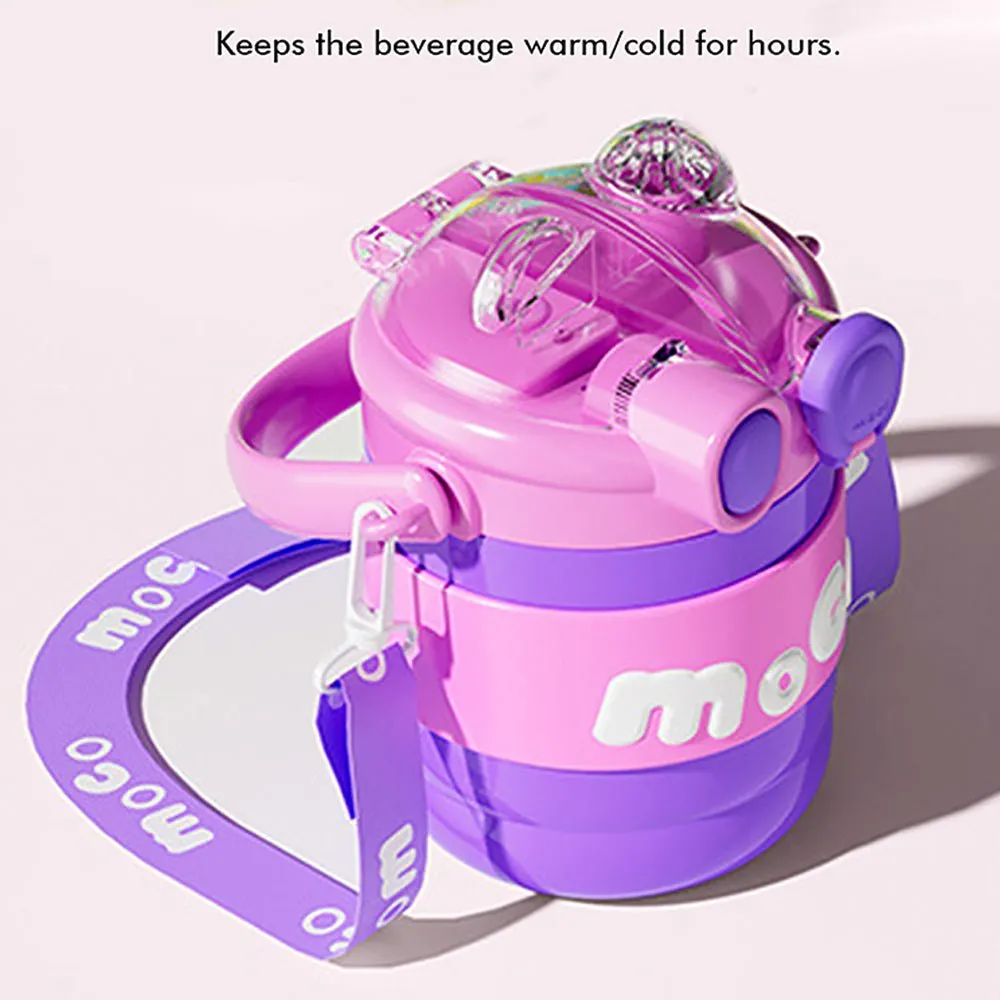 Purple & Pink 2 way Lid Style Moco Kids Water, 600 ml