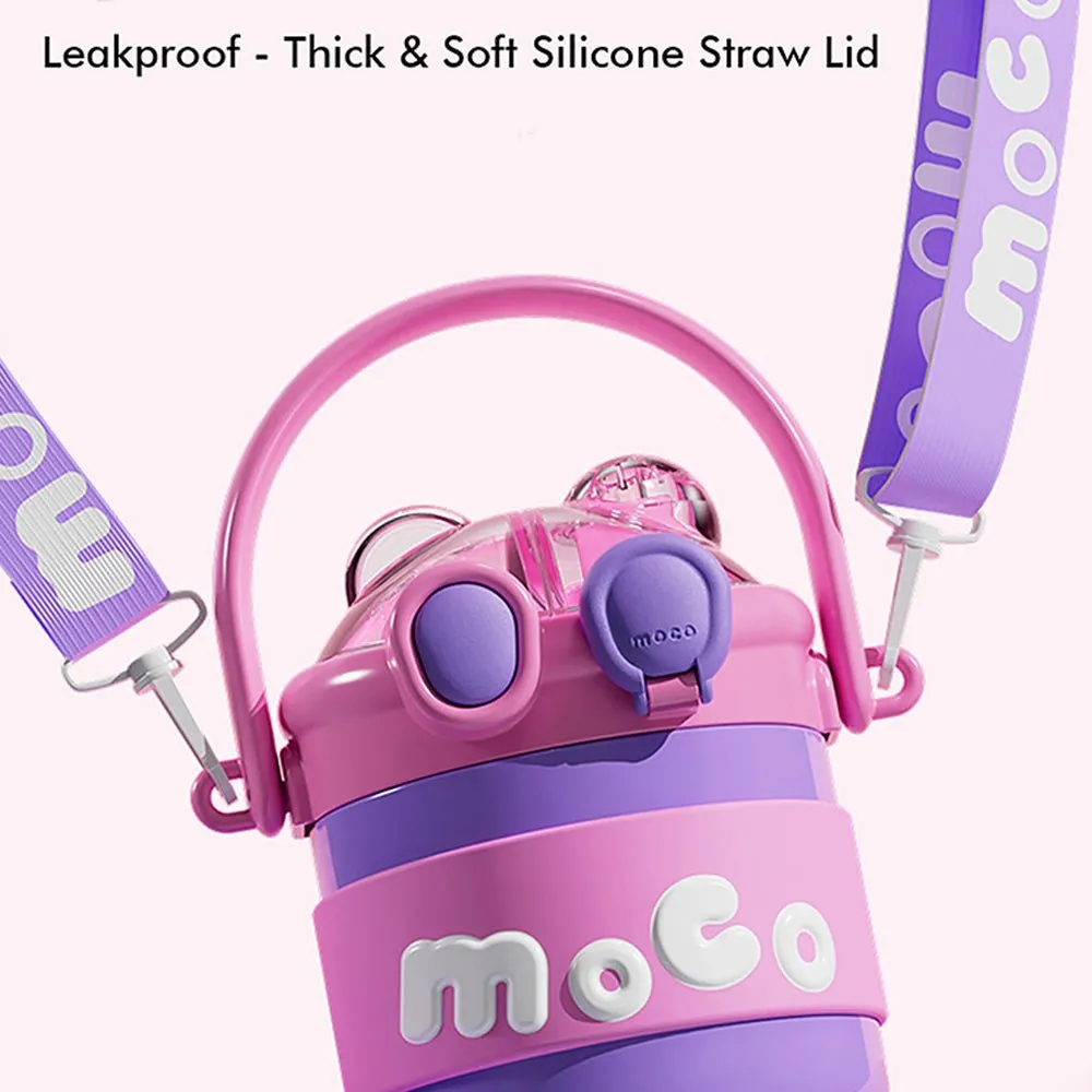 Purple & Pink 2 way Lid Style Moco Kids Water, 600 ml