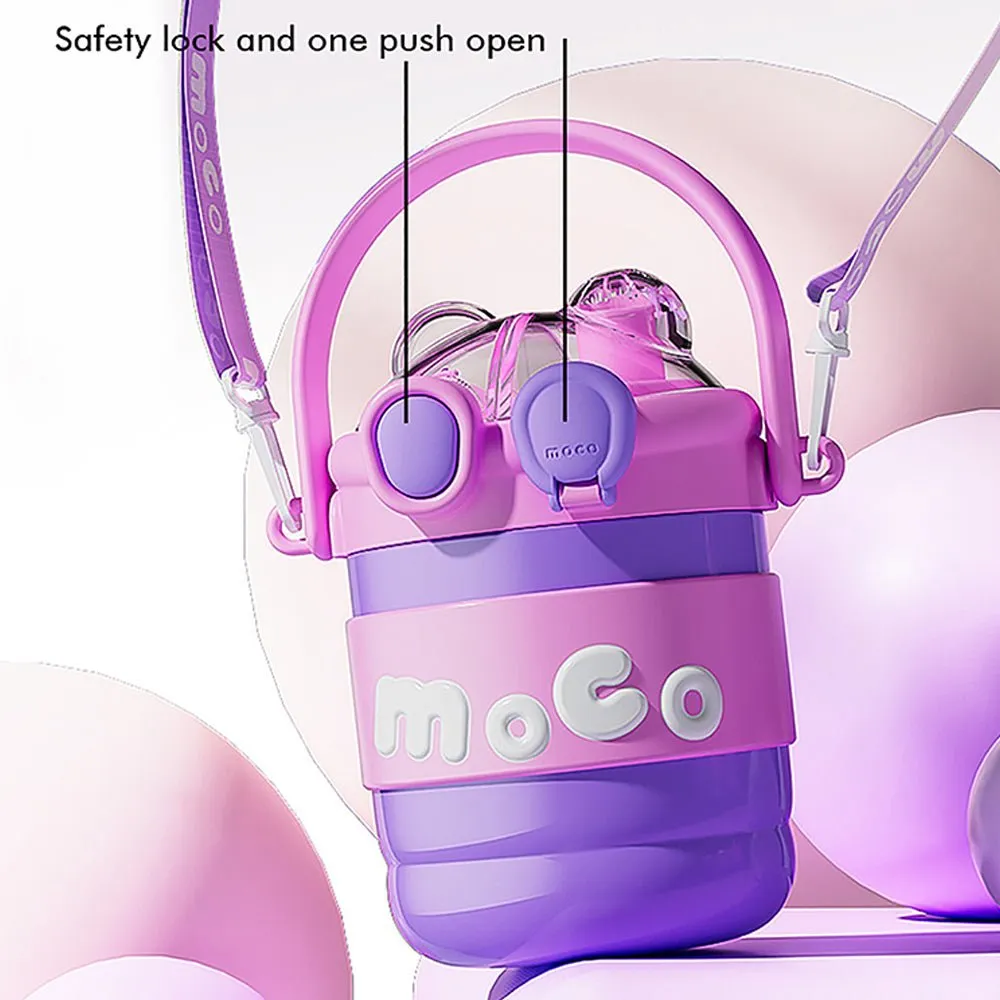 Purple & Pink 2 way Lid Style Moco Kids Water, 600 ml