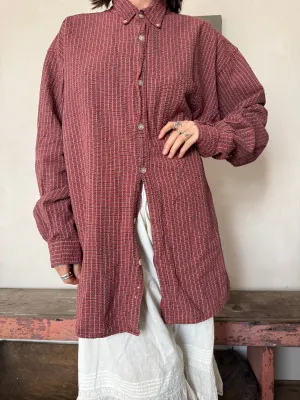 Red   Blue Checker Button Up
