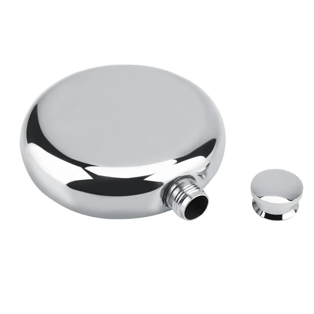 Round Stainless Steel Hip Flask
