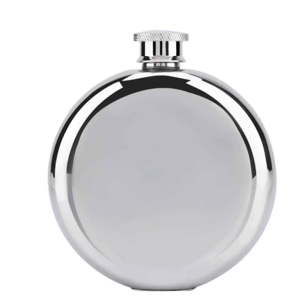Round Stainless Steel Hip Flask