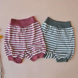 Summer Nappy Pants - Organic Merino/MulberrySilk - Stripes (0-2y)
