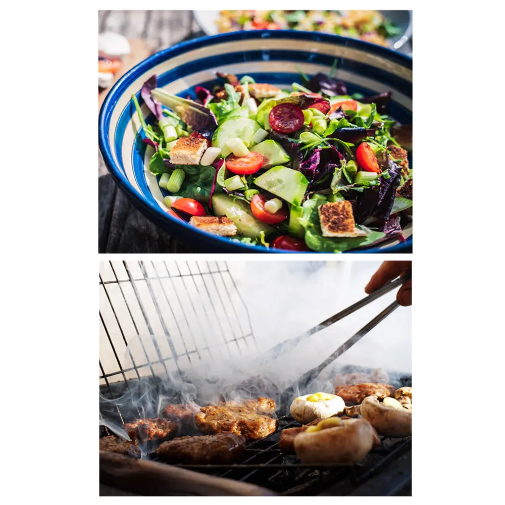 Tong 12" Stainless Steel Cooking Locking BBQ Grill Salad Kitchen Tool Silicone