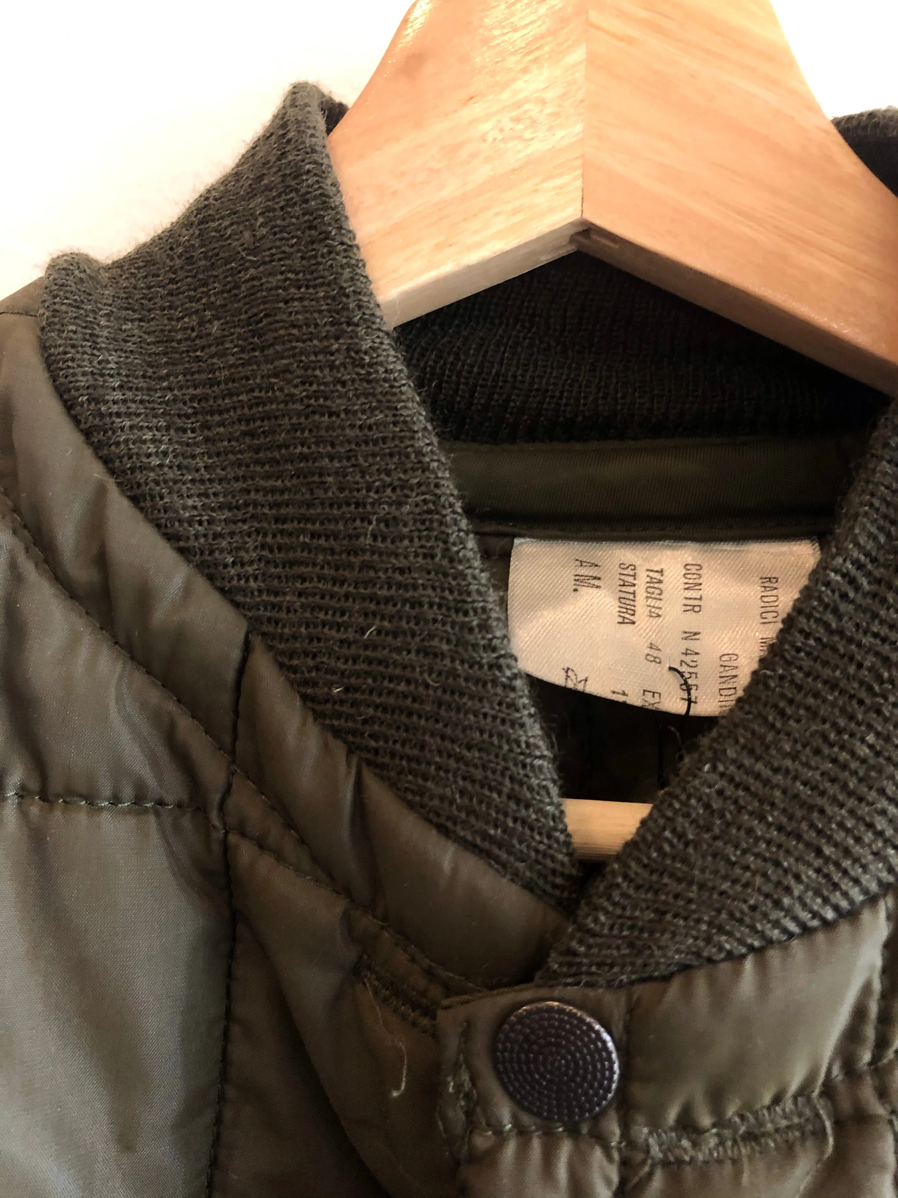 Vintage 1980s European Quilted Military Jacket Liner