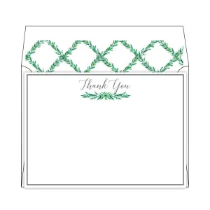 Wedding Greenery Thank You Flat Note Stationery