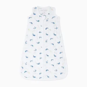 Whale Print Muslin Front Opening Sleeping Bag 0.5 TOG